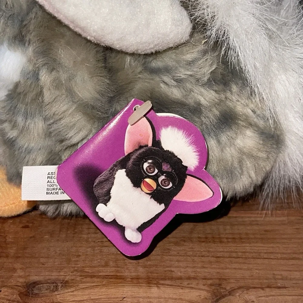 Furby 1998 Model 70-800 CHURCH MOUSE SERIES 1 Grey Brown Fur Blue Eyes With TAG
